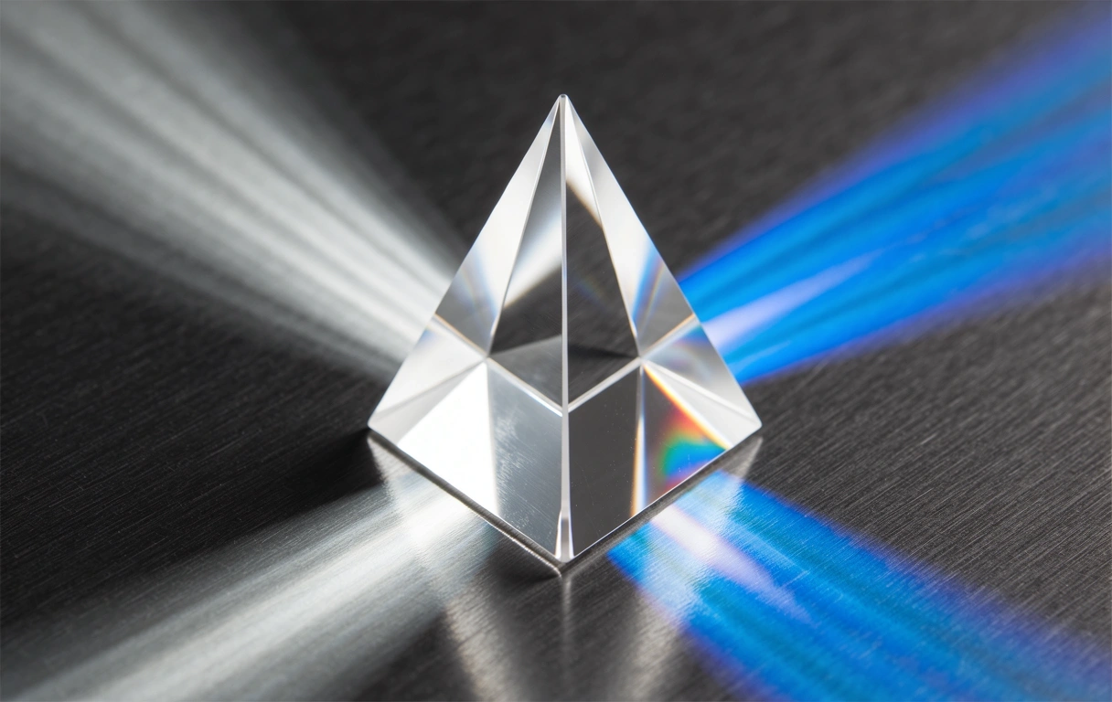 Refraction of light representing analytical clarity